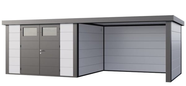 Metallgerätehaus Classico 3330 mit Lounge Large weiß Rechts