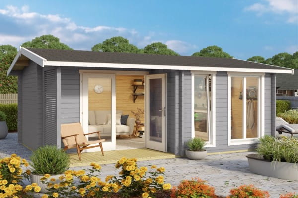 Lasita Maja Gartenhaus Brighton 44 lichtgrau