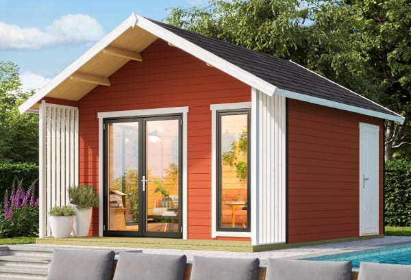 Lasita Maja Gartenhaus Murano 1 schwedenrot