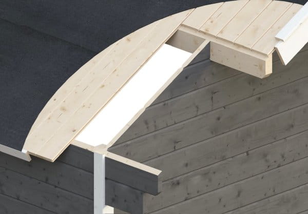 Dach 19 mm Profilschalung mit Nut und Feder inkl. 1 Lage Dachpappe zur Ersteindeckung