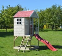 Wendi Toys Kinderspielhaus Frosch Spielturm inkl. Veranda & Rutsche