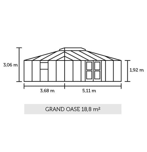 Juliana Gewächshaus Grand Oase ESG 3 mm Anthrazit 18,8 m²
