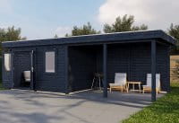 Lugarde Gartenhaus Oldenburg 764 x 300 cm schwarz