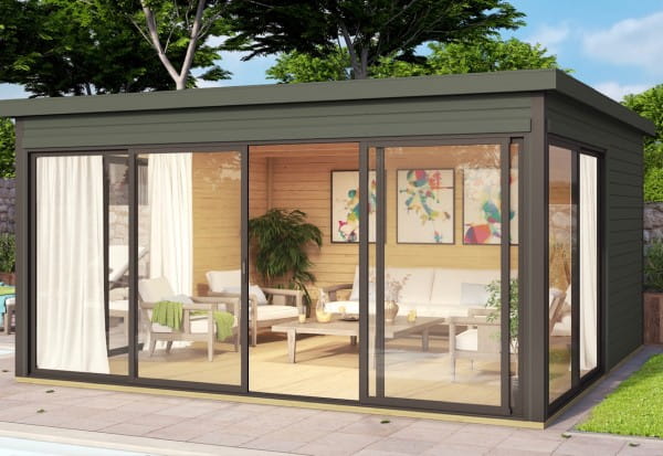 Lasita Maja Gartenhaus Domeo 5 Grüngrau
