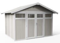 Kunststoff Gartenhaus Utility V 7,5 von Grosfillex weiss/graugrün