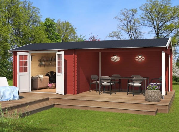 Lasita Maja Gartenhaus Amarillo Schwedenrot