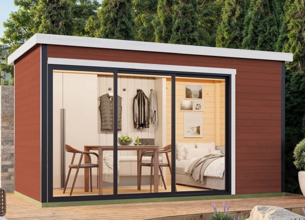 Lasita Maja Gartenhaus Austin 4 schwedenrot