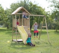 Wendi Toys Spielturm Biene Stelzenhaus Kletterturm inkl. Rutsche & Kletterwand