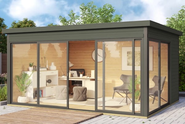 Lasita Maja Gartenhaus Domeo 4 Grüngrau