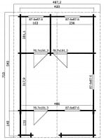 Gartenhaus Elba 70 mm Grundriss 