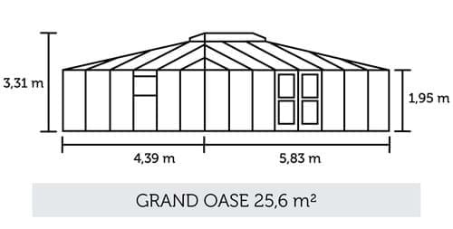 Juliana Gewächshaus Grand Oase ESG 3 mm Anthrazit 25,6 m²