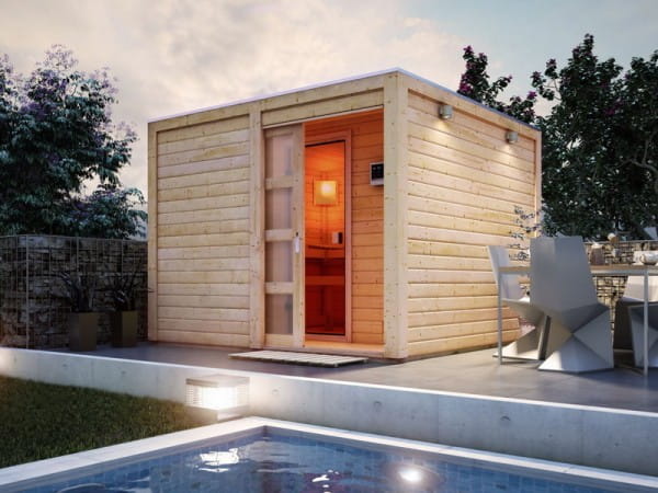Saunahaus_und_Gartensauna_Cuben_Flachdachsauna_von_Karibu