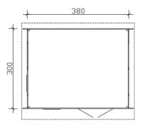 Skan Holz Gartenhaus Breda 300 x 380 cm Grundriss