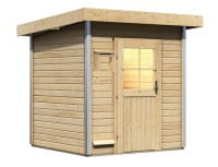 Karibu 38 mm Massivholzsauna Torge 196 x 196 cm naturbelassen