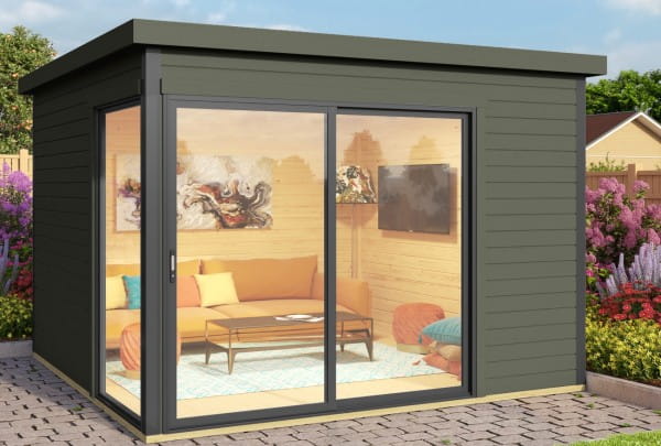 Lasita Maja Gartenhaus Domeo 1 Grüngrau
