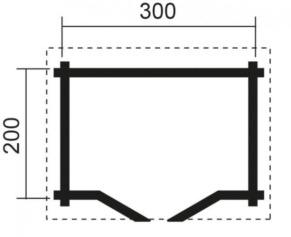 Gartenhaus Breda 300 x 200 cm Masse