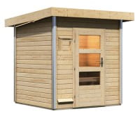 Karibu 38 mm Saunahaus Torge 196 x 196 cm naturbelassen