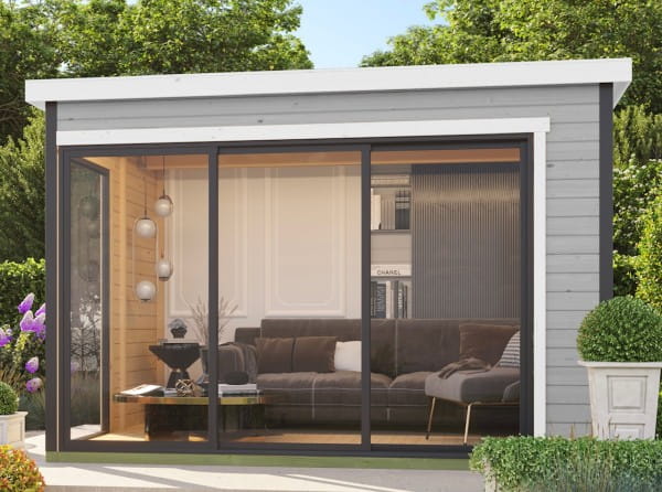 Lasita Maja Gartenhaus Austin 5 lichtgrau