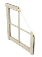 28 mm Fensterrahmen und Einfachverglasung mit Fenstersprossen