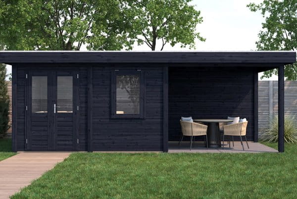 Lugarde Gartenhaus Hamm 676 x 300 cm schwarz