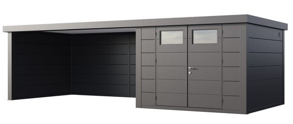 Gerätehaus Classico 3330 mit Lounge XL granitgrau links