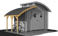 Schleppdach für Blockbohlenhaus Nautic