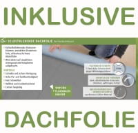 Dach: Flachdachhaus aus Massivholz inkl. selbstklebende Dachbahn