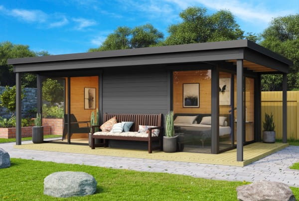Lasita Maja Gartenhaus Domeo 3 Loggia Carbongrau