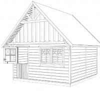 Schwedenhaus 4 mit Klöntür Sockelmaß: 390 x 390 cm 