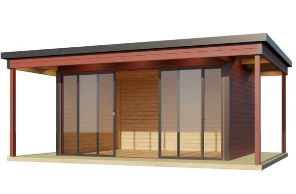 Lasita Maja Loggia Gartenhaus Domeo 4 Schwedenrot