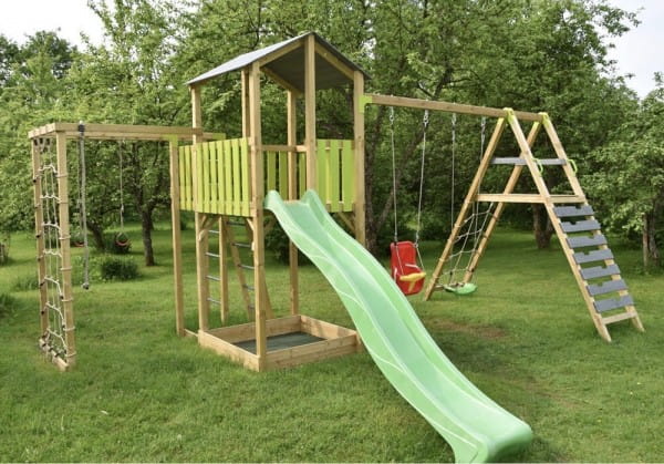 Wendi Toys Spielplatz Dino inklusive Klettergerüst, Rutsche, Schaukel & Sandkasten