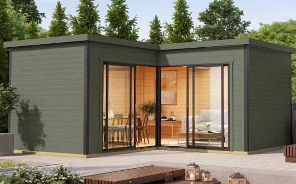 Lasita Maja Gartenhaus Domeo 6 Grüngrau