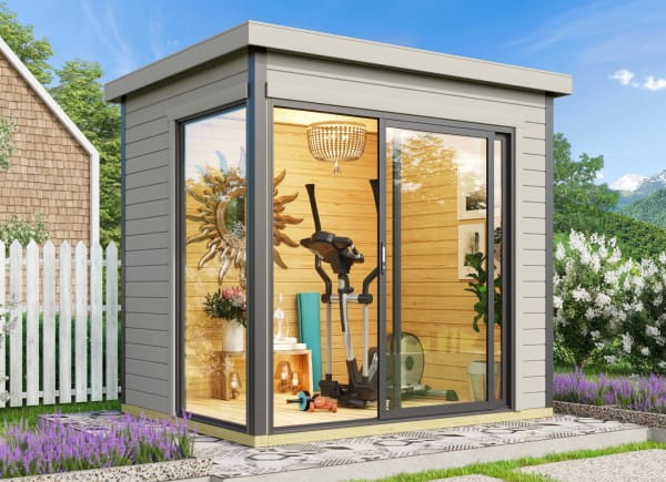 Lasita Maja Gartenhaus Domeo Mini Lichtgrau