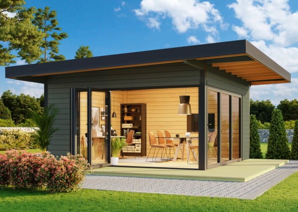 Lasita Maja Gartenhaus Domeo 9 Grüngrau