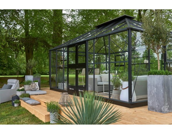 Juliana Gewächshaus Grand Oase ESG 3 mm Anthrazit 18,8 m²