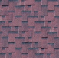Karibu Asymmetrische Dachschindeln rot geflammt