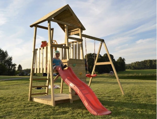 Wendi Toys Spielturm Panda Stelzenhaus Kletterturm inkl. Rutsche & Kletterwand