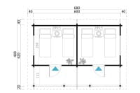 Gartenhaus Twin Cabin Grundriss