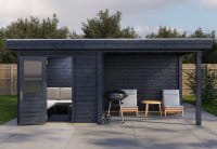 Lugarde Gartenhaus Bremen 538 x 250 cm schwarz