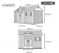 Lifetime Kunststoff Gartenhaus Texas Masse