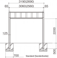 Ximax Carport My-Port 7 Typ 60 Frontansicht