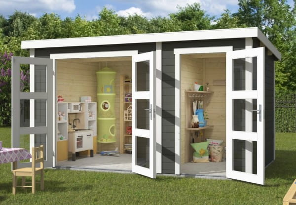 Lasita Maja Gartenhaus Zambezi XL Grüngrau