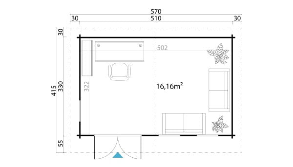 Lasita Maja Gartenhaus Baruda 53 Grundriss