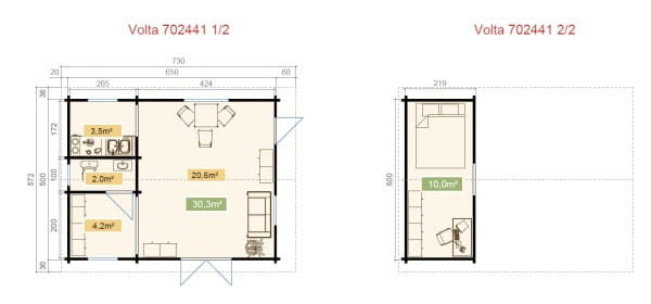 Gartenhaus Volta von Lasita Maja Grundriss