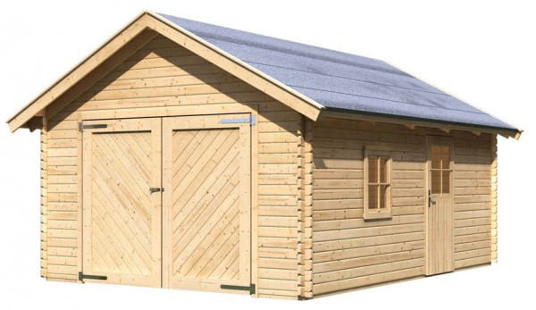 Karibu Satteldach Holzgarage 387 x 537 cm naturbelassen