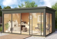 Lasita Maja Gartenhaus Domeo 4 Grüngrau