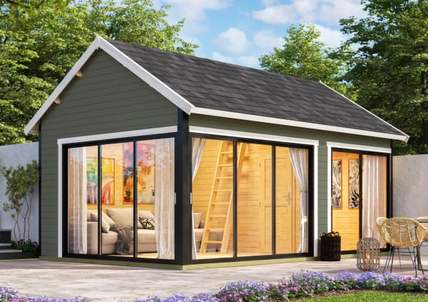 Lasita Maja Gartenhaus Murano 3 grüngrau