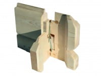 Wand: 28 mm Rundprofil mit Nut und Feder 6-Plus-Eckverbindung