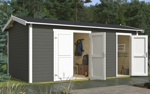 Lasita Maja Gartenhaus Tuvalu XL 300 x 500 cm Farbe Grüngrau
