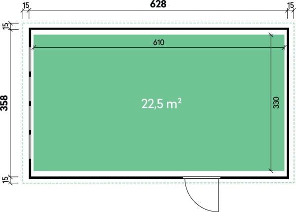 Garage aus Metall Classico 3663 Grundriss